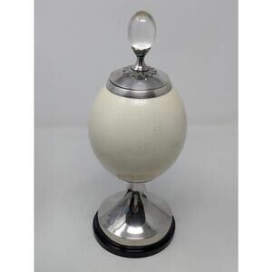Anthony Redmile -Ostrich Egg Tobacco Sealer-Silver Base/Top Crystal Egg Top 1970